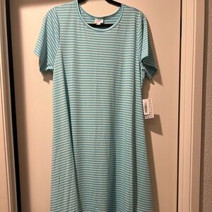 LuLaRoe Blue Striped ‘Carly’ Dress